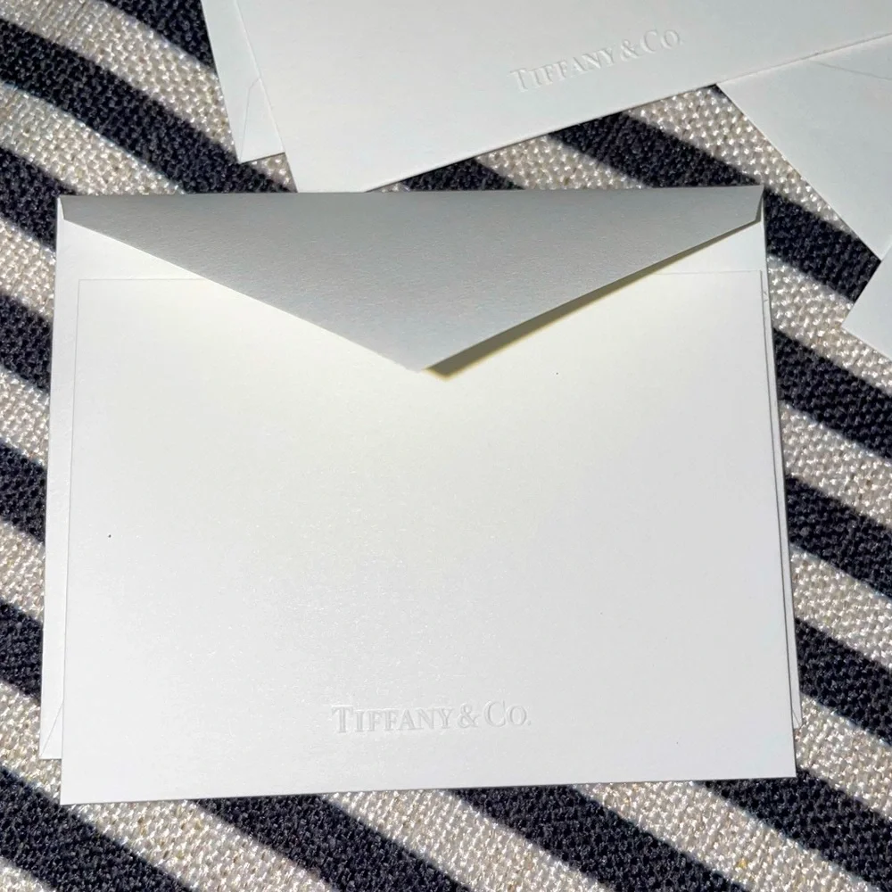 7 Tiffany & Co White Watermark Gift Note Cards with Envelopes, Small Size 🤍😍